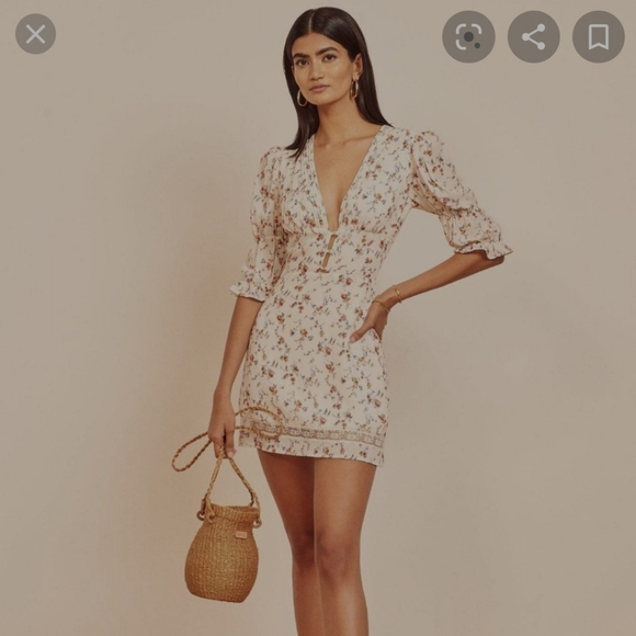Reformation Floral Mini Dress Size 2 - Picture 2 of 6